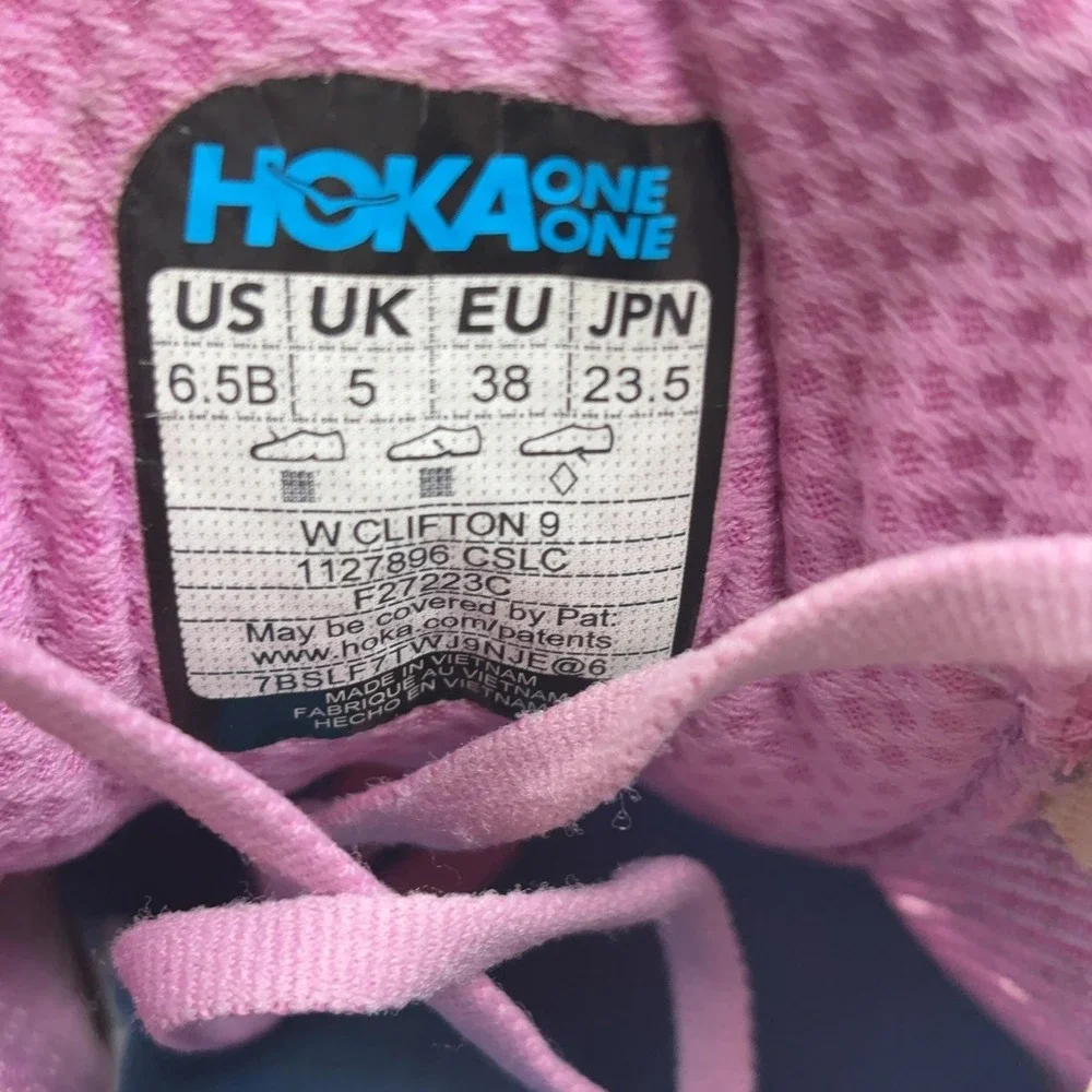 Hoka One One Clifton 9 Shoes Womens Size 6.5 Pink Running Sneakers 1127896 CSLC